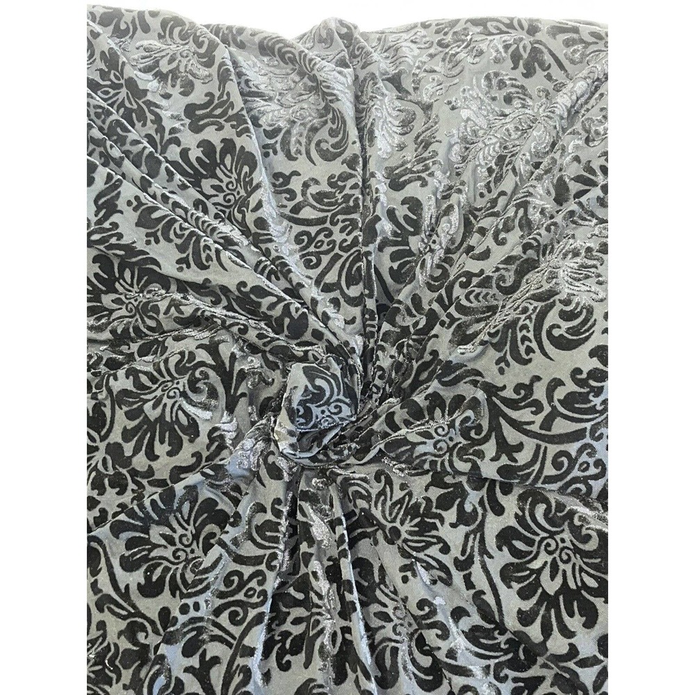 4.5 YDS Jet Black Raised Flocked Velvet Spandex Fabric Beautiful
